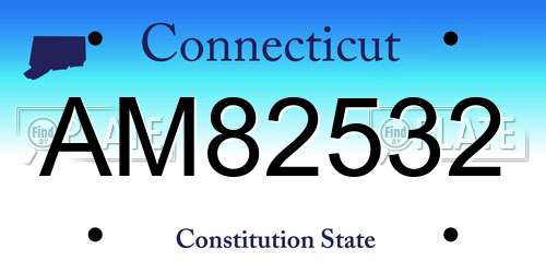 AM82532 Connecticut License Plate
