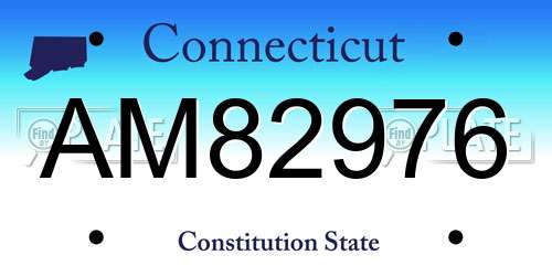 AM82976 Connecticut License Plate