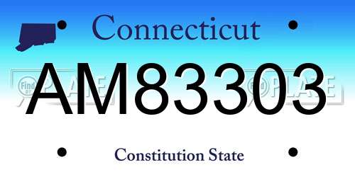 AM83303 Connecticut License Plate