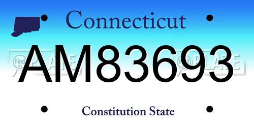 AM83693 Connecticut License Plate