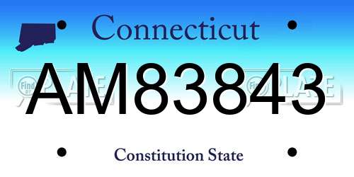 AM83843 Connecticut License Plate