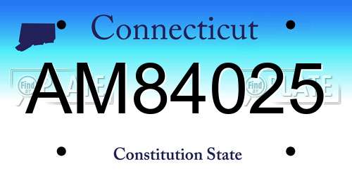 AM84025 Connecticut License Plate