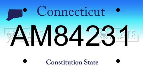 AM84231 Connecticut License Plate