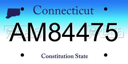 AM84475 Connecticut License Plate