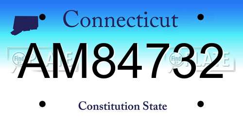 AM84732 Connecticut License Plate