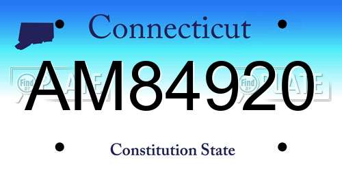 AM84920 Connecticut License Plate