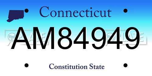 AM84949 Connecticut License Plate
