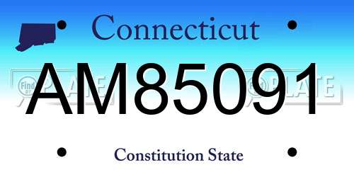 AM85091 Connecticut License Plate