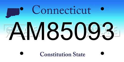 AM85093 Connecticut License Plate
