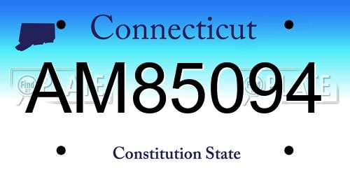 AM85094 Connecticut License Plate