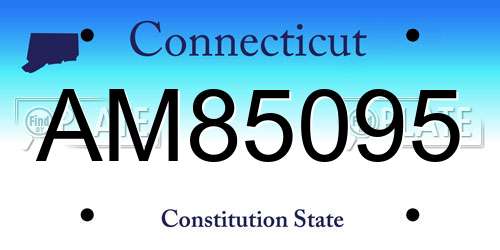 AM85095 Connecticut License Plate
