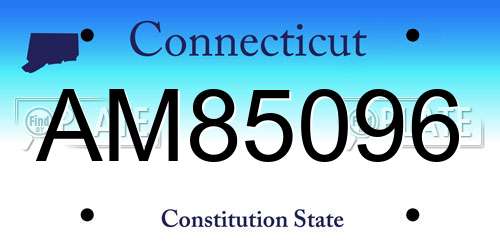 AM85096 Connecticut License Plate