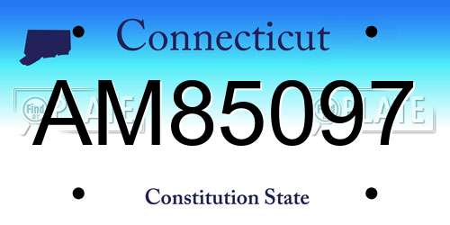 AM85097 Connecticut License Plate