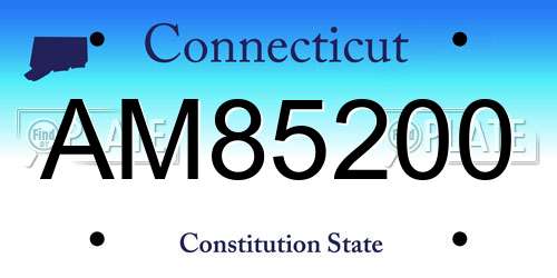 AM85200 Connecticut License Plate