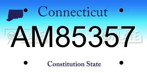 AM85357 Connecticut License Plate