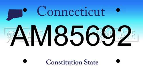 AM85692 Connecticut License Plate