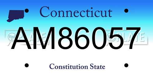 AM86057 Connecticut License Plate