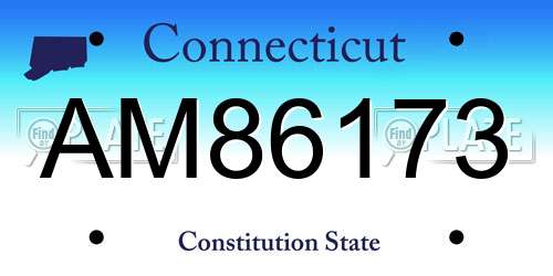 AM86173 Connecticut License Plate