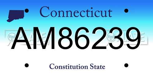 AM86239 Connecticut License Plate