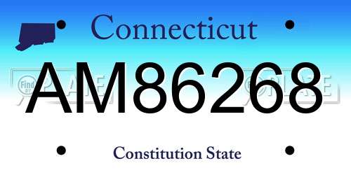 AM86268 Connecticut License Plate