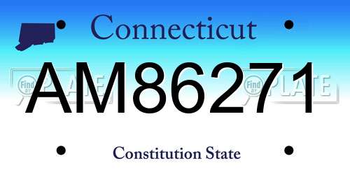 AM86271 Connecticut License Plate
