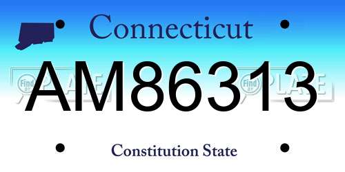AM86313 Connecticut License Plate
