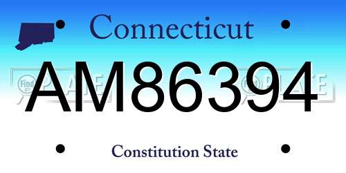 AM86394 Connecticut License Plate