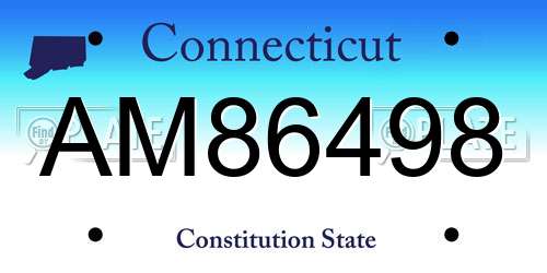 AM86498 Connecticut License Plate