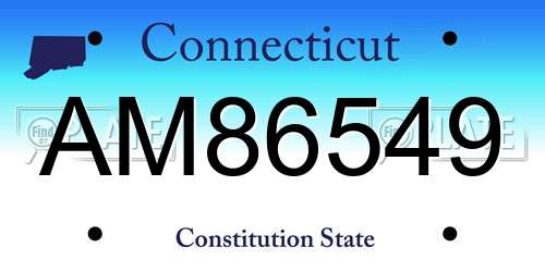 AM86549 Connecticut License Plate