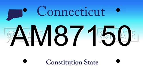 AM87150 Connecticut License Plate