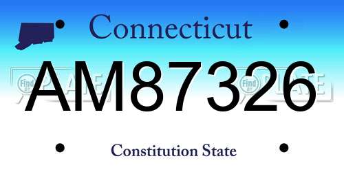 AM87326 Connecticut License Plate
