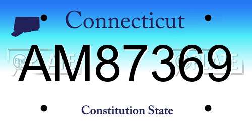 AM87369 Connecticut License Plate