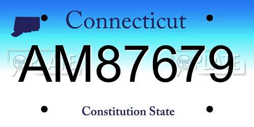 AM87679 Connecticut License Plate