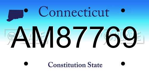 AM87769 Connecticut License Plate