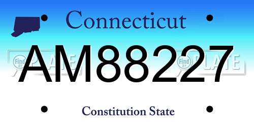 AM88227 Connecticut License Plate
