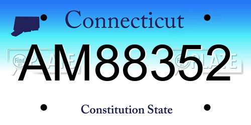 AM88352 Connecticut License Plate