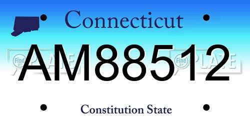 AM88512 Connecticut License Plate