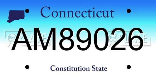 AM89026 Connecticut License Plate