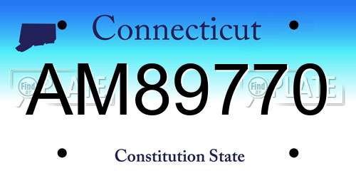 AM89770 Connecticut License Plate
