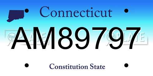 AM89797 Connecticut License Plate