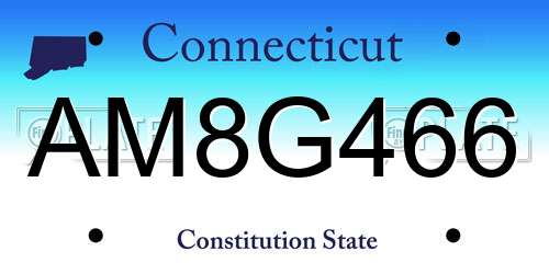 AM8G466 Connecticut License Plate