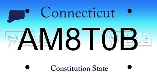 AM8T0B Connecticut License Plate