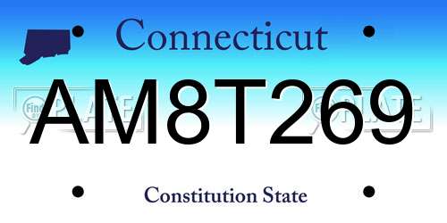 AM8T269 Connecticut License Plate