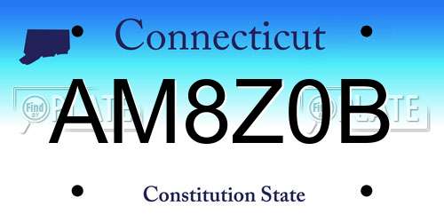 AM8Z0B Connecticut License Plate
