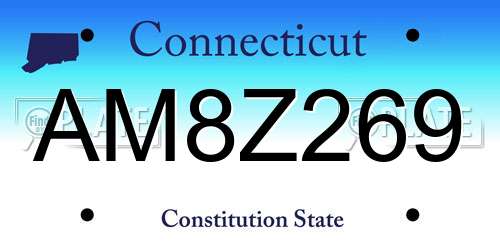 AM8Z269 Connecticut License Plate