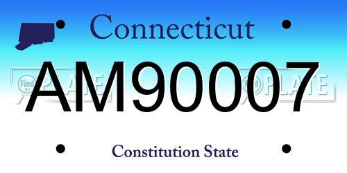 AM90007 Connecticut License Plate