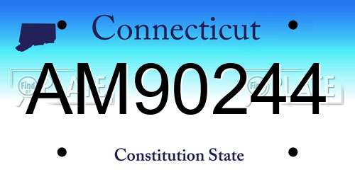 AM90244 Connecticut License Plate
