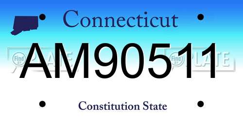 AM90511 Connecticut License Plate