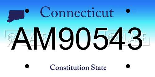 AM90543 Connecticut License Plate