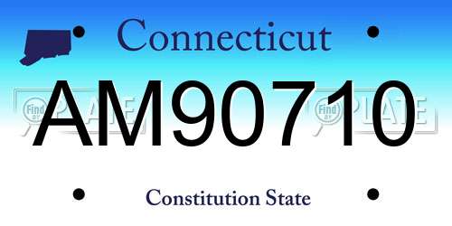 AM90710 Connecticut License Plate